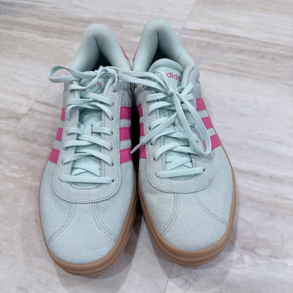 Adidas VL Court 3.0 Platform Sneakers Almost Blue Pink Gum ID6281 Womens 11